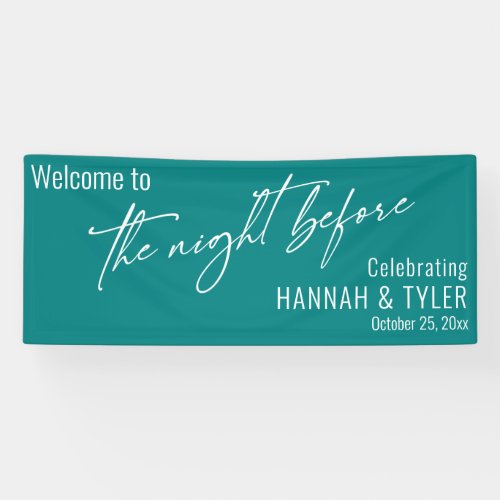 Contemporary Teal The Night Before Welcome Banner