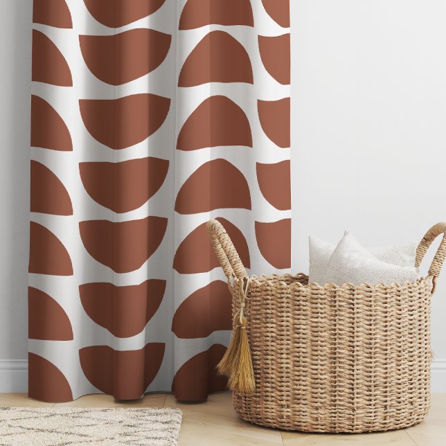 Contemporary Terracotta Abstract Geometric Print Blackout Curtains (Creator Uploaded)