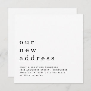 Contemporary Text Moving New Address Details Announcement