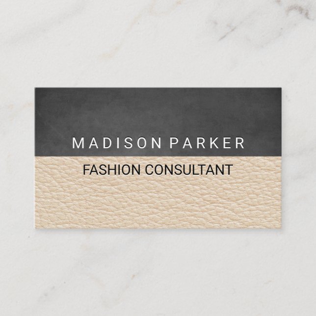 Contemporary Texture Leather Background Business Card (Front)