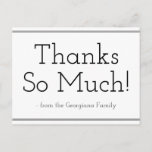[ Thumbnail: Contemporary "Thanks So Much!" Postcard ]