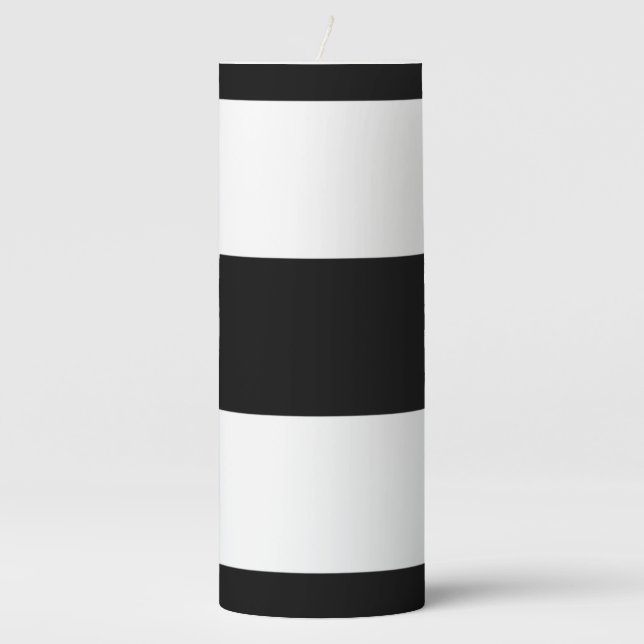 Contemporary thick stripe pillar candle (Front)