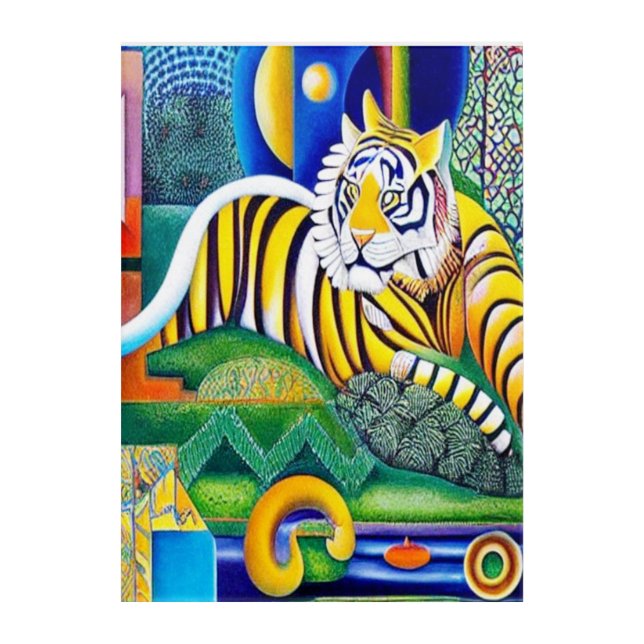 Contemporary Tiger Art - Eye-Catching Decor      (Front)