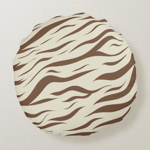 Contemporary Tiger Pattern Round Pillow