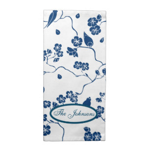 Contemporary Toile Birds & Florals Cloth Napkin