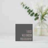 Contemporary Trendy Chic Bold Typography Black  Square Business Card (Standing Front)