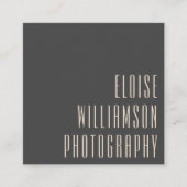 Contemporary Trendy Chic Bold Typography Black  Square Business Card (Front)