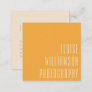 Contemporary Trendy Chic Bold Typography Yellow Square Business Card