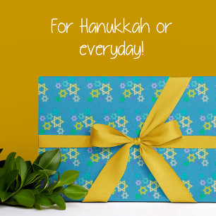 Contemporary Trendy Multicolor Star of David Wrapping Paper