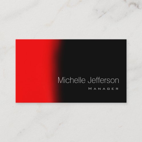Contemporary Trendy Style Red Black Business Card