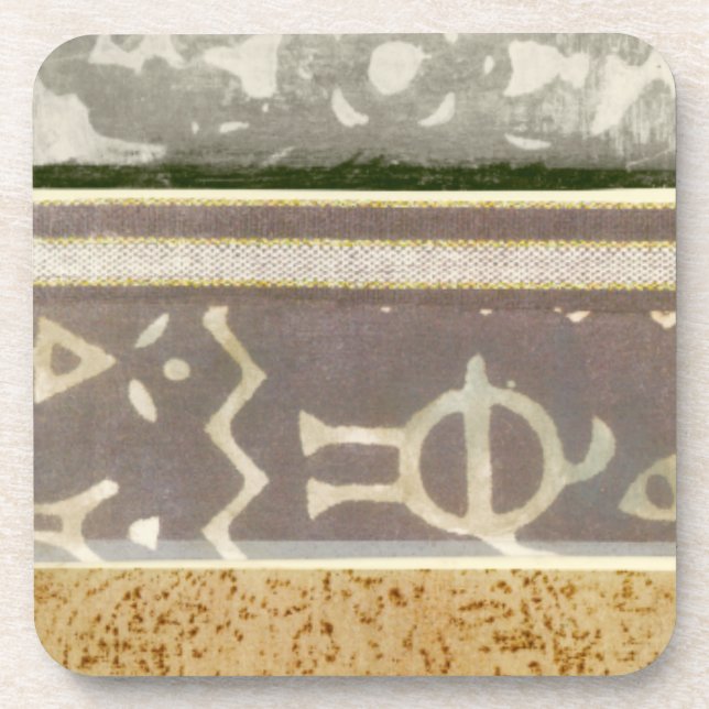 Contemporary Tribal Pattern Painting Beverage Coaster (Front)