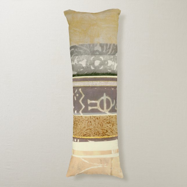 Contemporary Tribal Pattern Painting Body Pillow (Front Vertical)