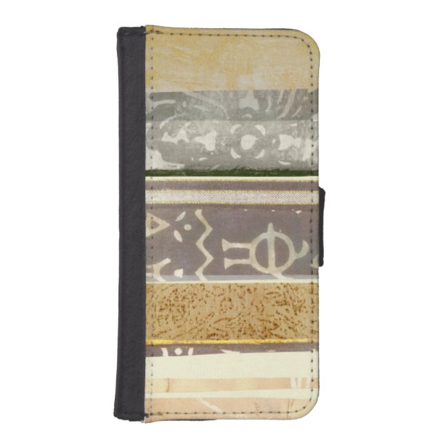 Contemporary Tribal Pattern Painting iPhone Wallet Case (Front)