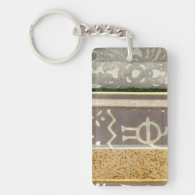Contemporary Tribal Pattern Painting Keychain (Front)