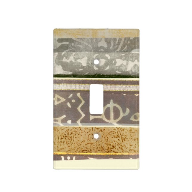 Contemporary Tribal Pattern Painting Light Switch Cover (Front)