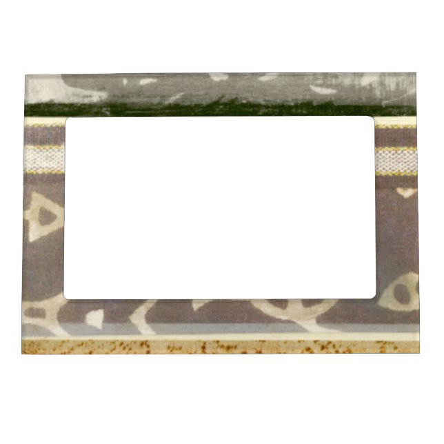 Contemporary Tribal Pattern Painting Magnetic Picture Frame (Front)