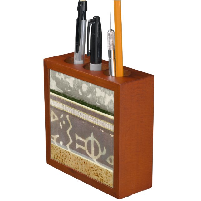 Contemporary Tribal Pattern Painting Pencil Holder (In Situ)