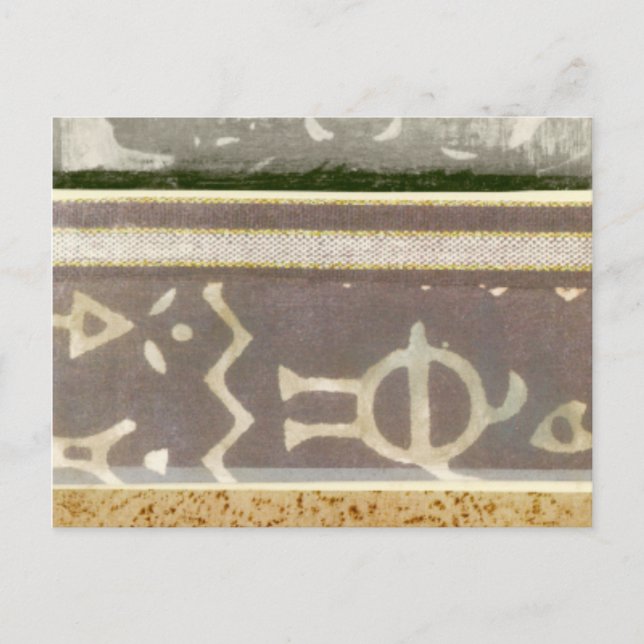 Contemporary Tribal Pattern Painting Postcard (Front)