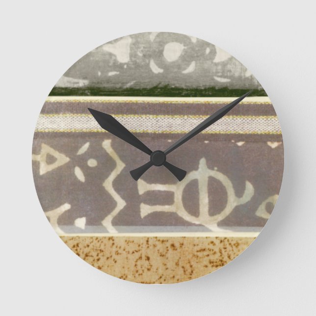 Contemporary Tribal Pattern Painting Round Clock (Front)