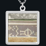 Contemporary Tribal Pattern Painting Silver Plated Necklace<br><div class="desc">A contemporary tribal pattern painting that mixes the concrete with the abstract. Multiple panels layer color next to each other,  telling a complex story. This would make a great gift for a loved one!</div>