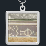 Contemporary Tribal Pattern Painting Silver Plated Necklace<br><div class="desc">A contemporary tribal pattern painting that mixes the concrete with the abstract. Multiple panels layer color next to each other,  telling a complex story. This would make a great gift for a loved one!</div>