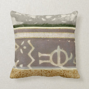 Contemporary Tribal Pattern Painting Throw Pillow