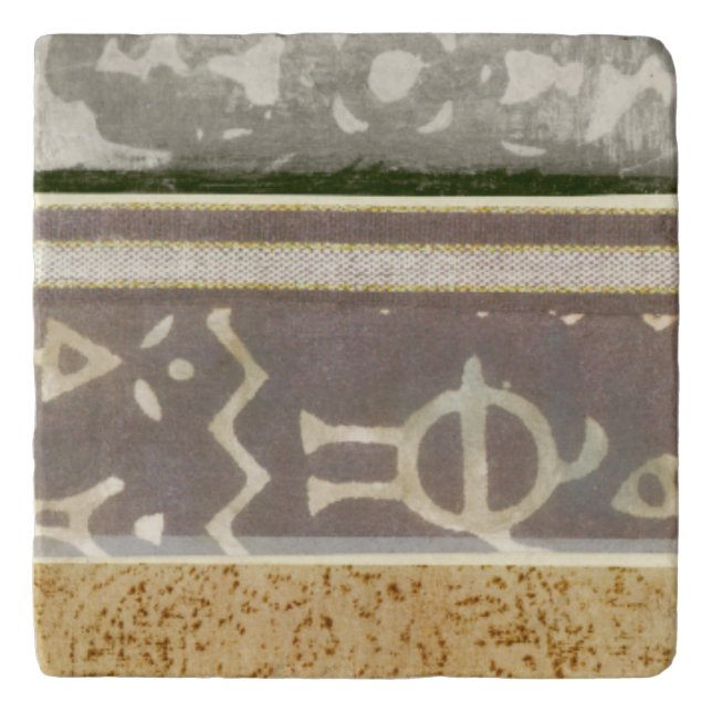 Contemporary Tribal Pattern Painting Trivet (Front)