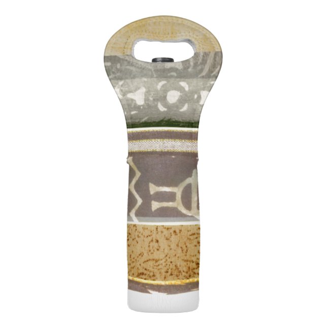 Contemporary Tribal Pattern Painting Wine Bag (Back)