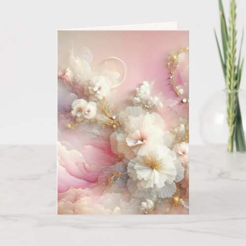 Contemporary Tulle Floral Abstract Card