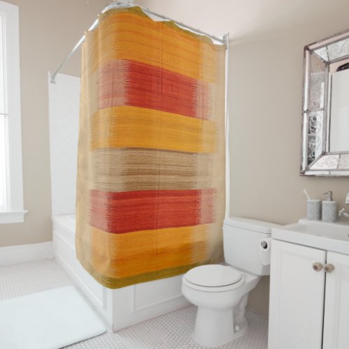Contemporary Turkish Yellow Red Brown  Shower Curtain