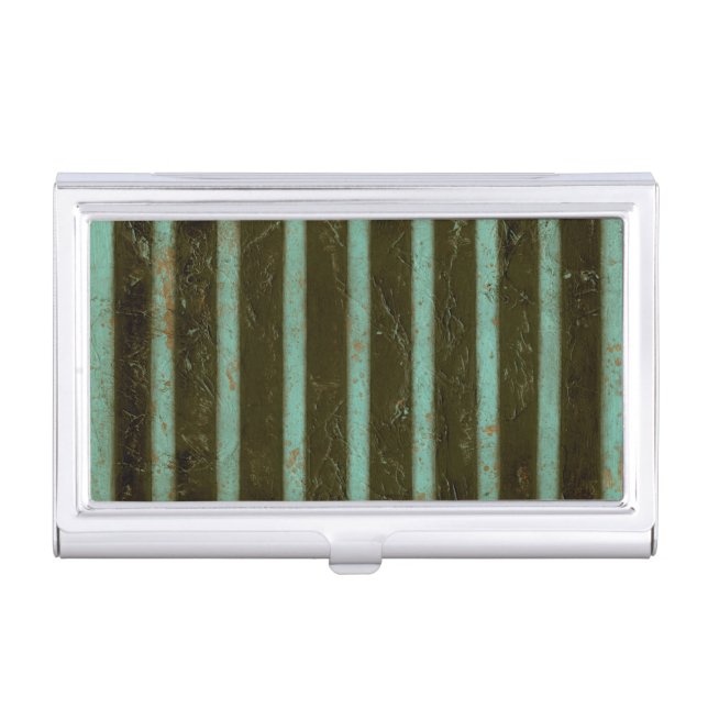 Contemporary Turquoise Air Grate Business Card Holder (Front)
