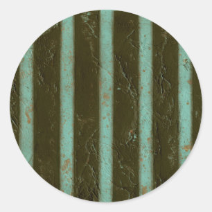 Contemporary Turquoise Air Grate Classic Round Sticker