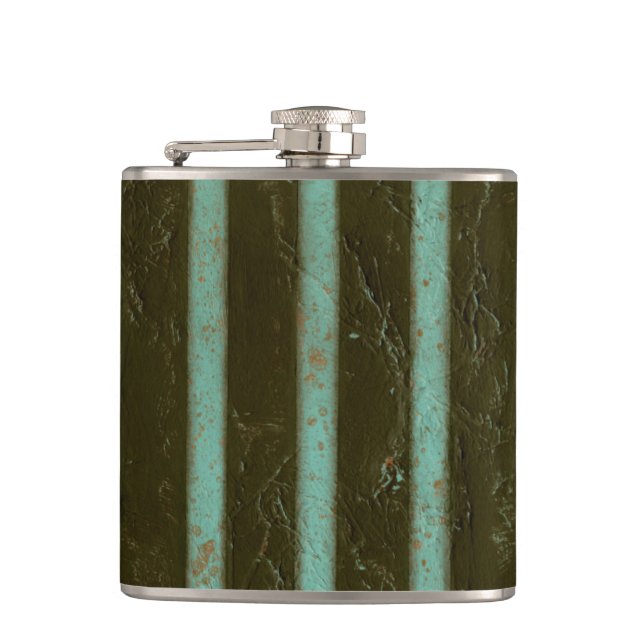 Contemporary Turquoise Air Grate Flask (Front)