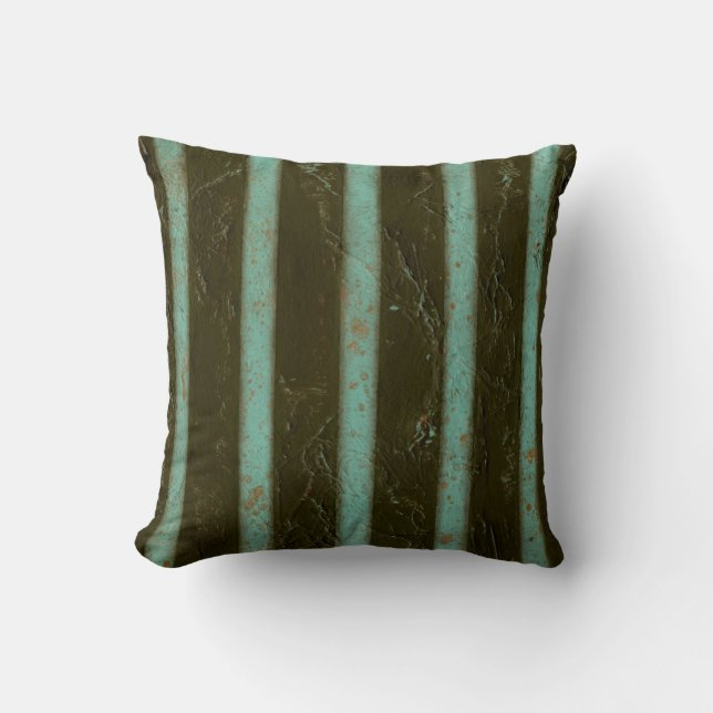 Contemporary Turquoise Air Grate Throw Pillow (Front)