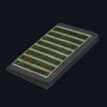 Contemporary Turquoise Air Grate Tri-fold Wallet<br><div class="desc">A contemporary turquoise air grate is the subject of this work by Jennifer Goldberger. Rust stains show on the grate,  giving it a well used feel. A fun print,  order yours today!</div>