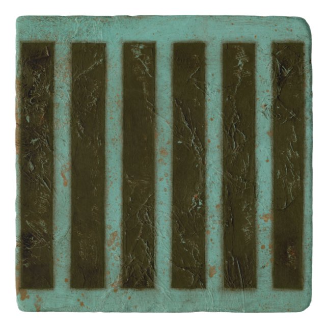 Contemporary Turquoise Air Grate Trivet (Front)