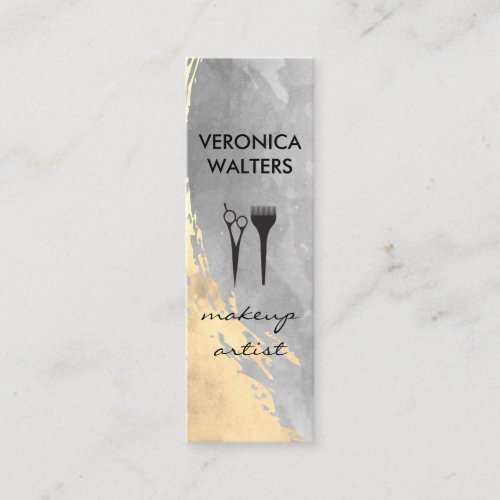 Contemporary Two Tone Brushed Makeup Tools Mini Business Card