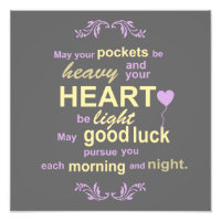 Contemporary Typography Irish Blessing in Gray