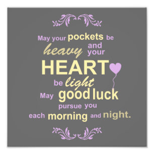 Contemporary Typography Irish Blessing in Gray Photo Print