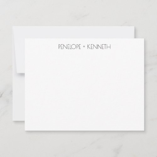 Contemporary Typography Minimalist Couple Name Note Card