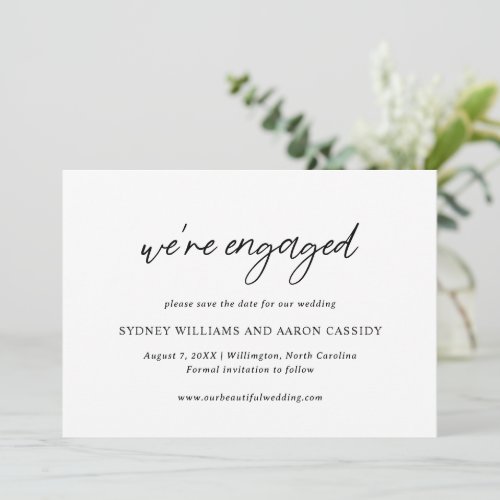 Contemporary Typography Minimalist Modern Wedding Save The Date