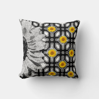 Contemporary Vintage Art Nouveau Floral Garden Throw Pillow