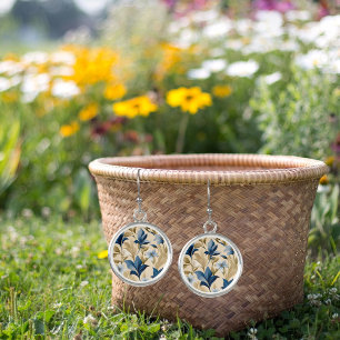 Contemporary Waldorf Floral Pattern Artwork  Earrings