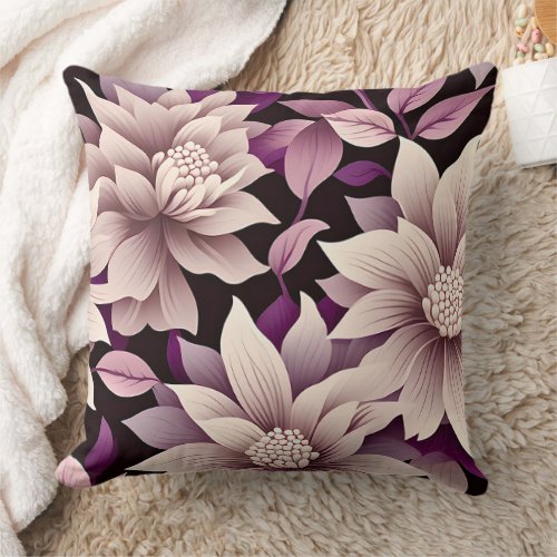 Contemporary Waldorf Floral Pattern Artwork  Throw Pillow