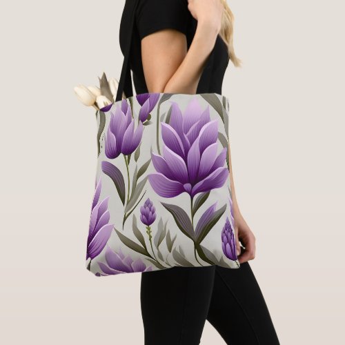 Contemporary Waldorf Floral Pattern Artwork  Tote Bag