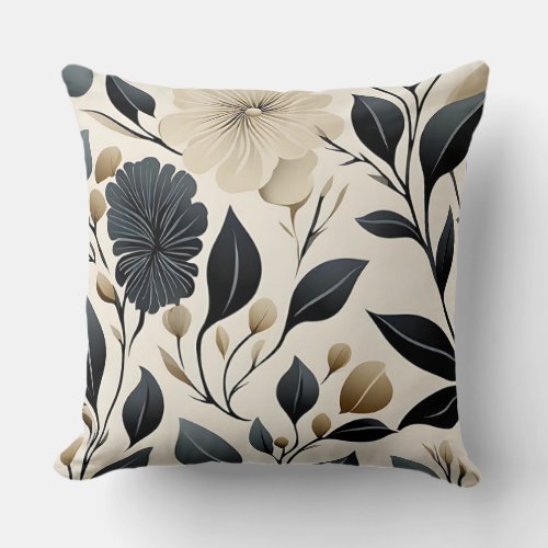 Contemporary Waldorf Leaf Pattern Subtle Colors  Throw Pillow
