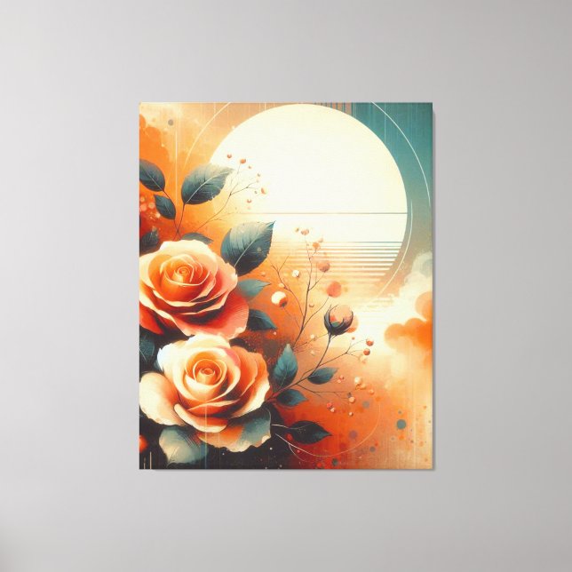 Contemporary Warm Floral  Canvas Print (Front)