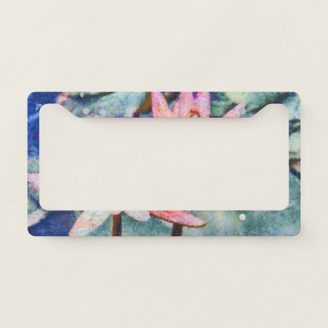 Contemporary Water Lilies Bold Art License Plate Frame (Front)