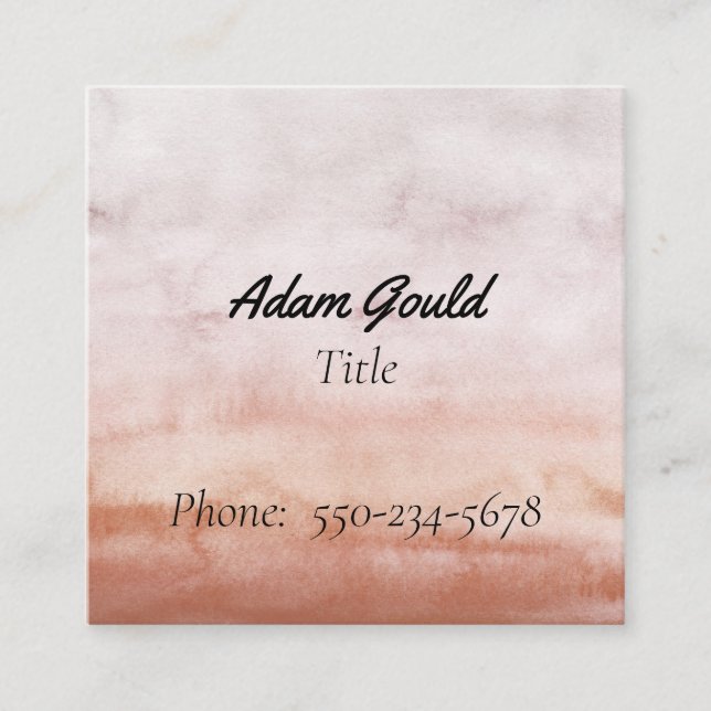 Contemporary Watercolor Square Business Card (Front)
