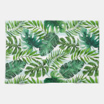 Contemporary Watercolor Tropical Leaves Green Kitchen Towel at Zazzle